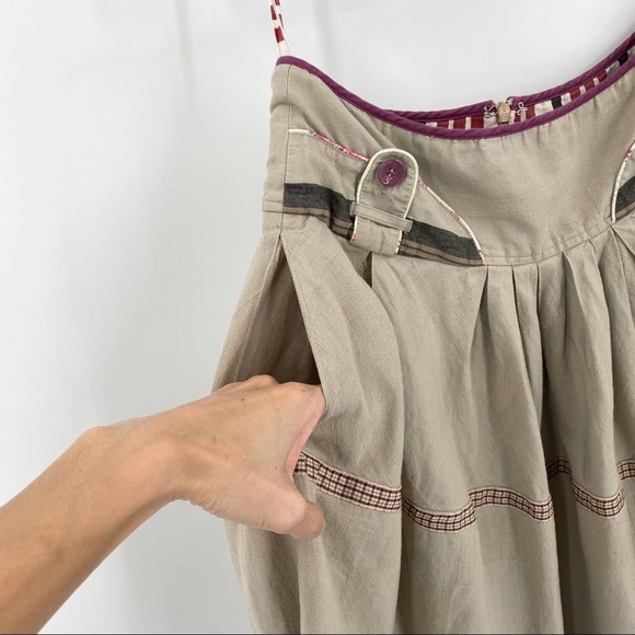 I'M Isola Marras Tiered A-Line Skirt in Beige - Picture 7 of 10